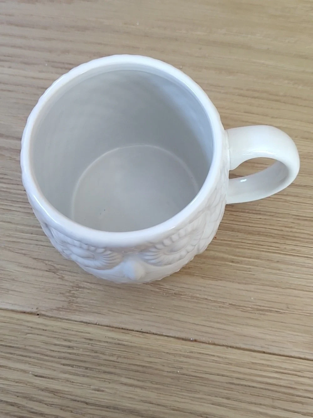 West Elm White Embossed Owl Mug - 20oz Retired Collection